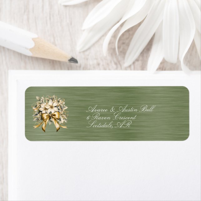 White Winterberry Wedding Invitation  Return Address Label (Insitu)