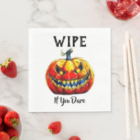 White Wipe if you dare Halloween Smiling Pumpkin