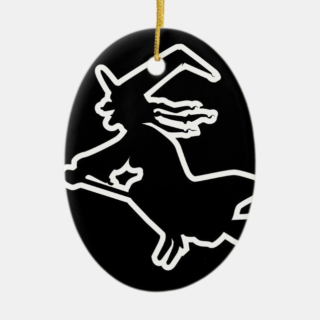 White Witch Ceramic Ornament (Front)