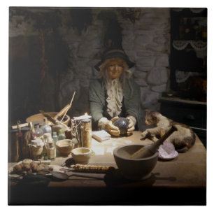 White Witch's Kitchen Museum, Witchcraft & MAGICK Ceramic Tile