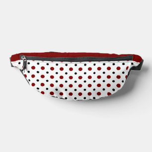 White with black and red polka dots bum bags