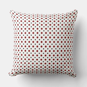 White with black and red polka dots cushion