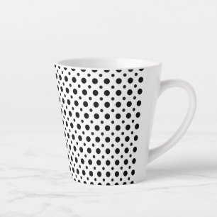 White with black polka dots latte mug