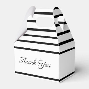 White with Black Stripe Accented Favour Box