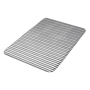 white with black stripes bath mat