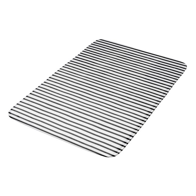 white with black stripes bath mat (Angled)