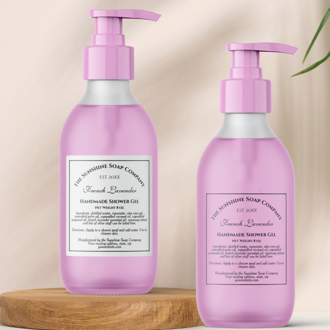 White with Black Text Cosmetics Label 2.5" x 2.5" (Creator Uploaded)