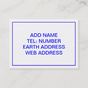 White with Blue Frame Business Card