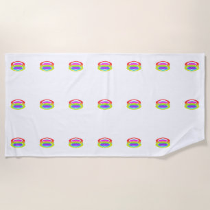 WHITE WITH COLORED CIRCLES BEACH TOWEL