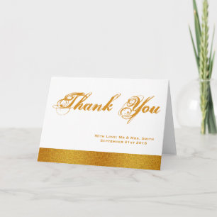 White with Gold Badge Band Thank You Card