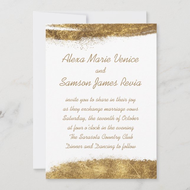 White with Gold Invitation (Front)