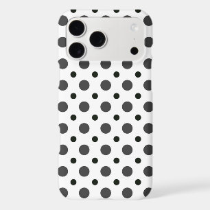 White with Gray and Black polka dots
