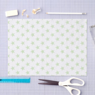 White with green stars tissue paper