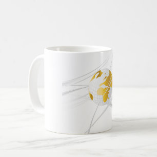 White With Grey Globe Mug