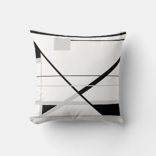 White with Light Grey Black Crisscross MCM Look Cushion