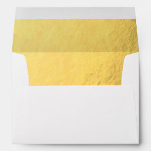 White with Luxury Gold Lined Envelope