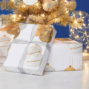 White With Ornaments  Wrapping Paper