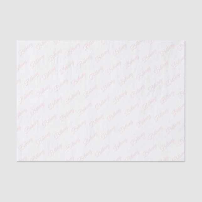 White with pastel pink text. tissue paper (Front)