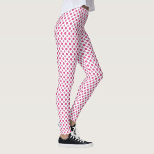 white with pink polka dots leggings