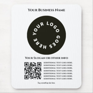 White with QR code add your own text and logo Mouse Pad