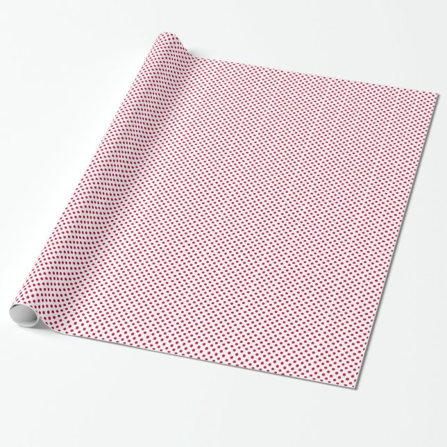 White with Red Polka Dot Wrapping Paper (Unrolled)