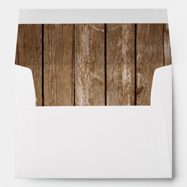 White with Rustic Wood Lined Envelope (Back (Bottom))