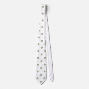 White with Sage Green Dots (Christmas 1) Men's Tie