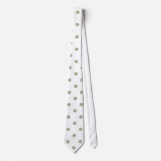 White with Sage Green Dots (Christmas 1) Men's Tie