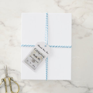 White with Silver Wedding Rings Gift Tags