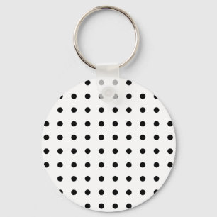 White with Small Black Spots Key Ring
