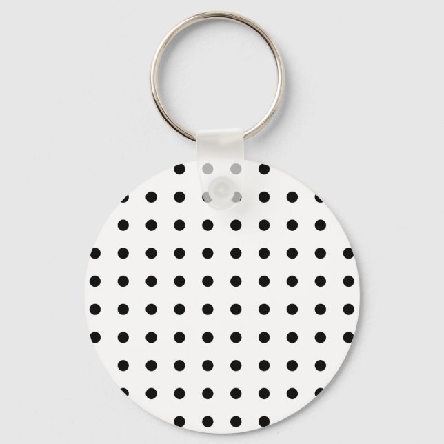 White with Small Black Spots Key Ring (Front)