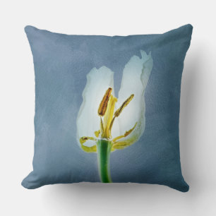 White withering tulip flower cushion