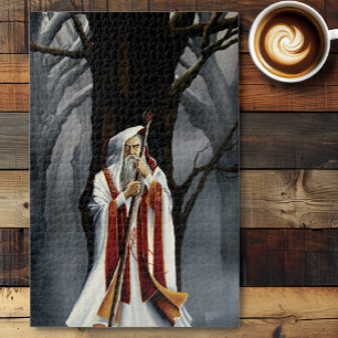 White Wizard Oak Tree Fantasy Jigsaw Puzzle