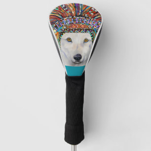 White Wolf Art Golf Head Cover