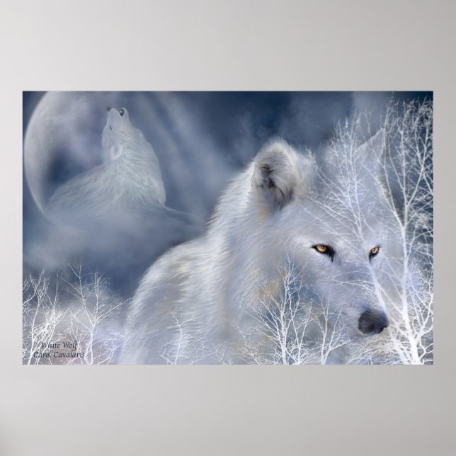 White Wolf Art Poster/Print Poster (Front)