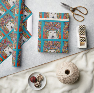 White Wolf Art Wrapping Paper