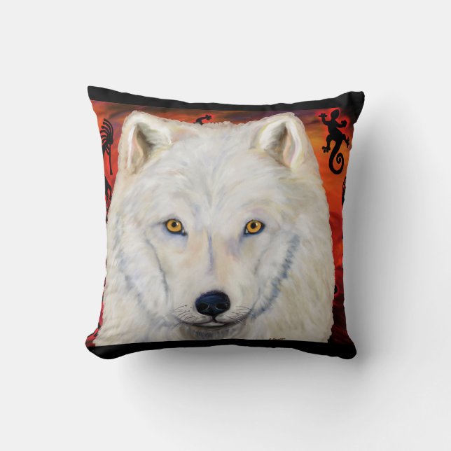 White Wolf Cushion (Front)