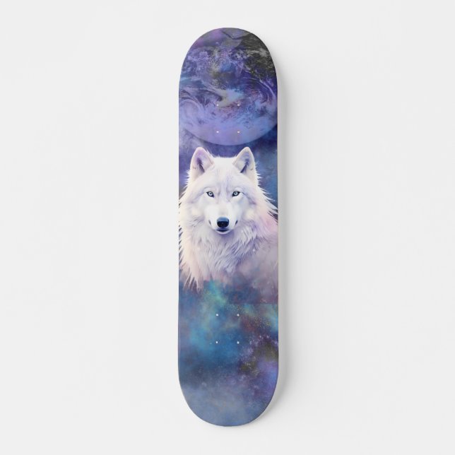 White Wolf Dark Moon Skate Deck (Front)