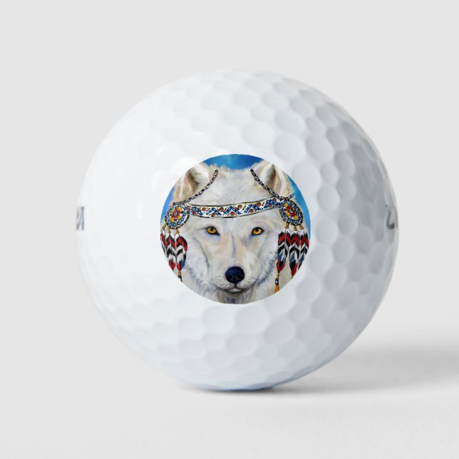 White Wolf Golf Balls (Front)