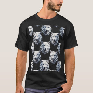 White Wolf Head Pattern Design  T-Shirt