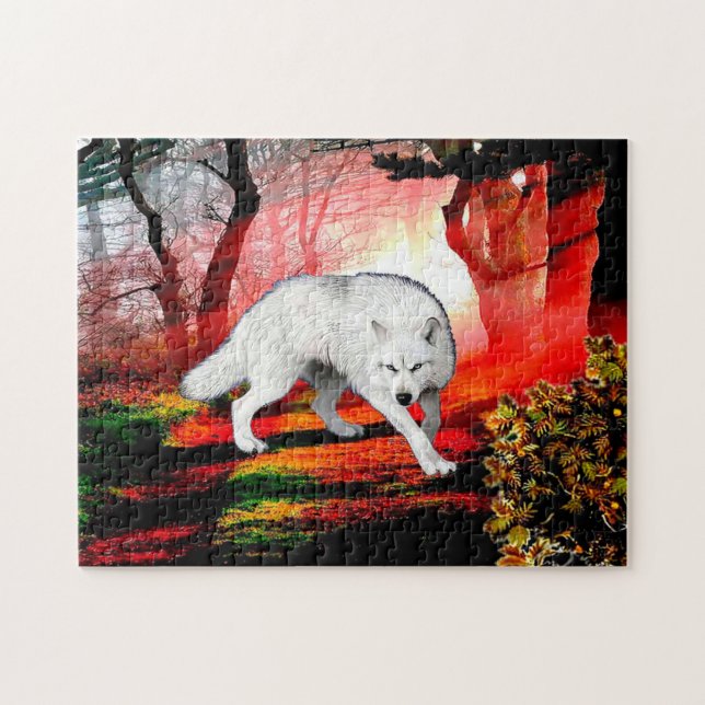 White Wolf In A Remote Location Jigsaw Puzzle (Horizontal)