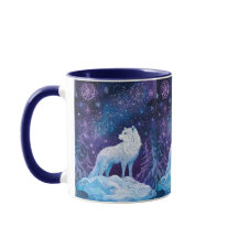 White wolf in winter