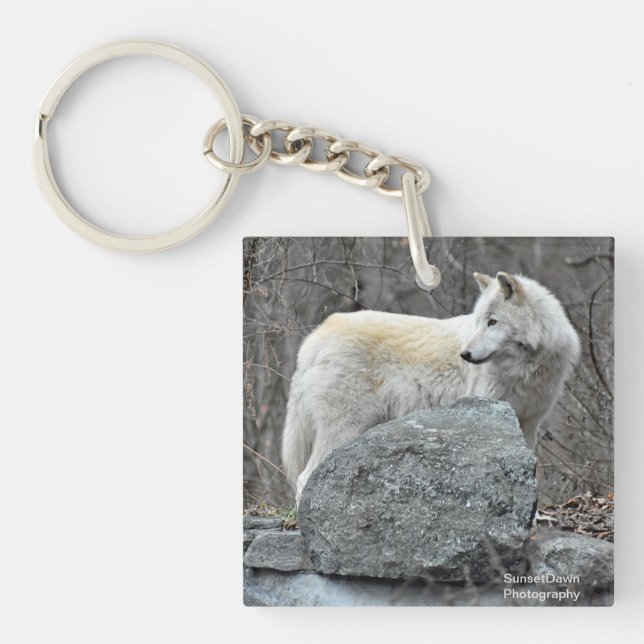 White Wolf Key Ring (Front)