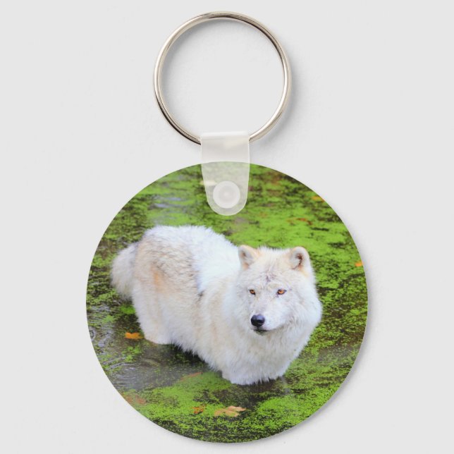 White Wolf Keychain (Front)