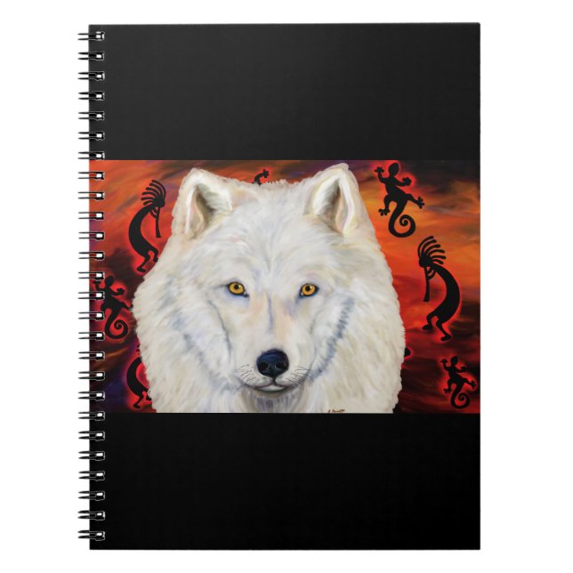 White  Wolf  Kokopelli Notebook (Front)