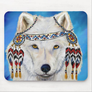 White Wolf Mouse Pad