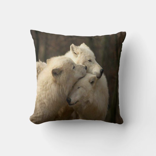 White Wolf Pack Cushion (Front)