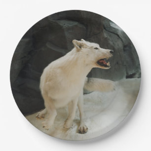 White Wolf Paper Plate