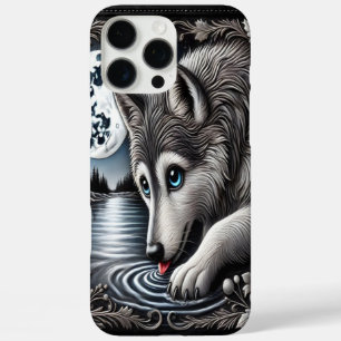 White Wolf’s Tranquil Reflection iPhone 16 Pro Max Case
