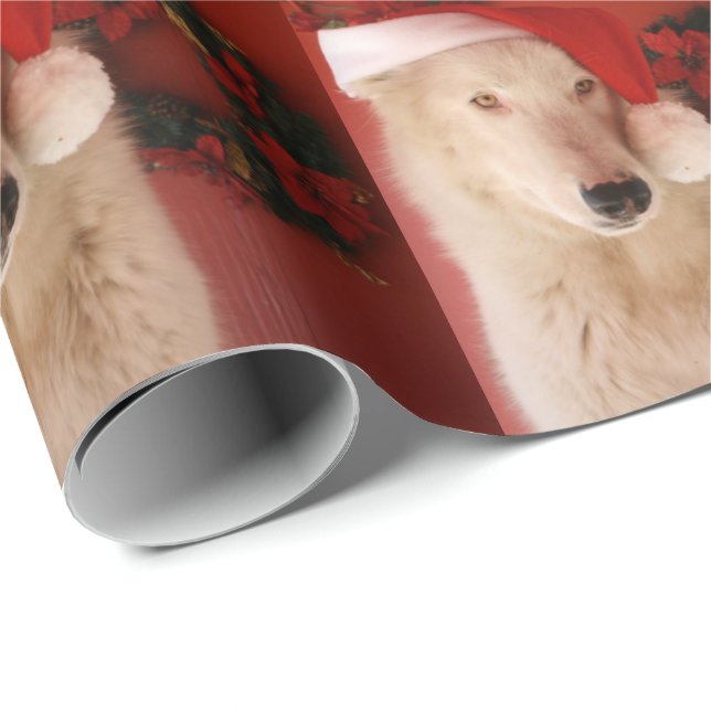 White Wolf Santa Wrapping Paper (Roll Corner)